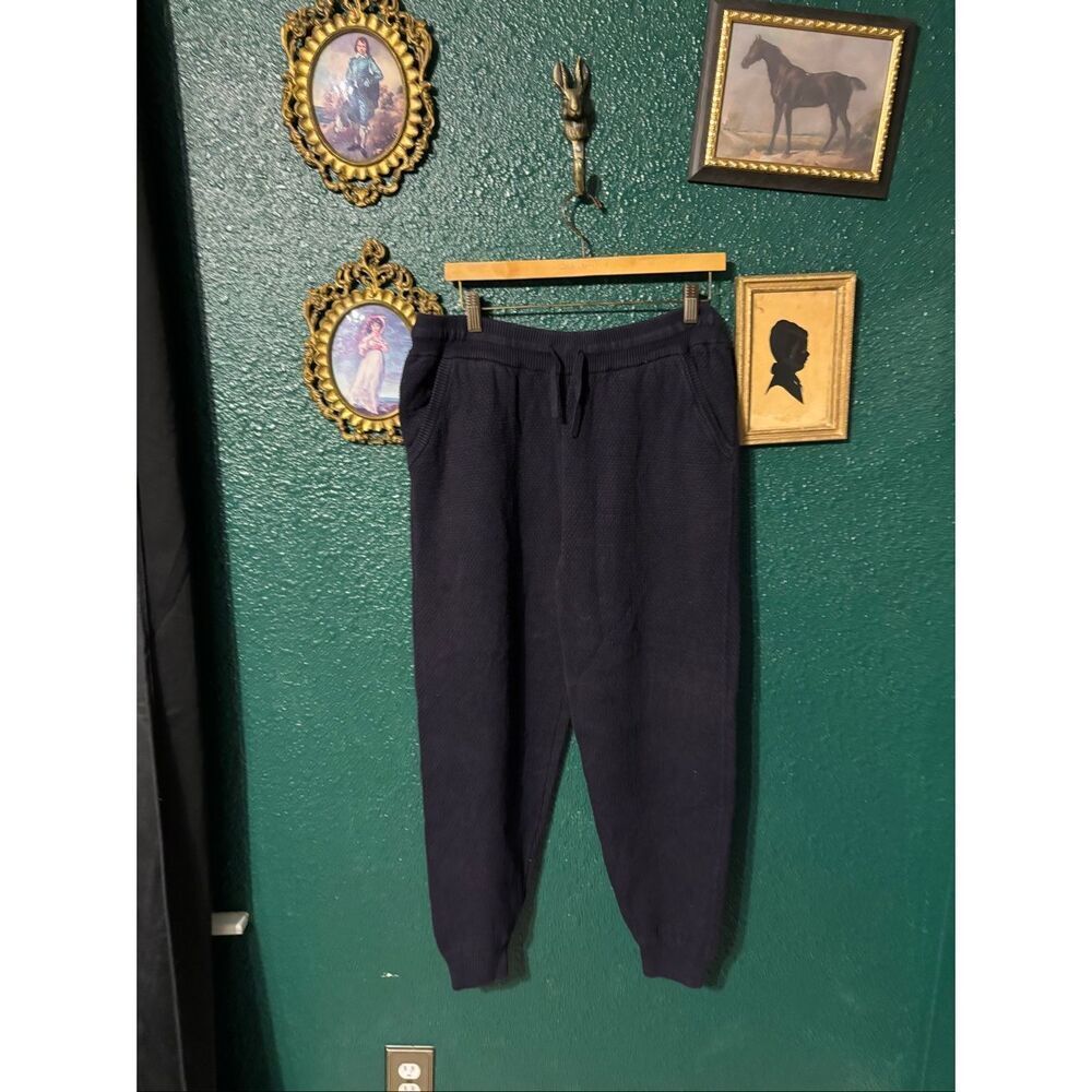 Tommy John Navy Blue Thick Weave Joggers Sz Large